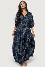 Kalea Maxi Dress | Navy + White