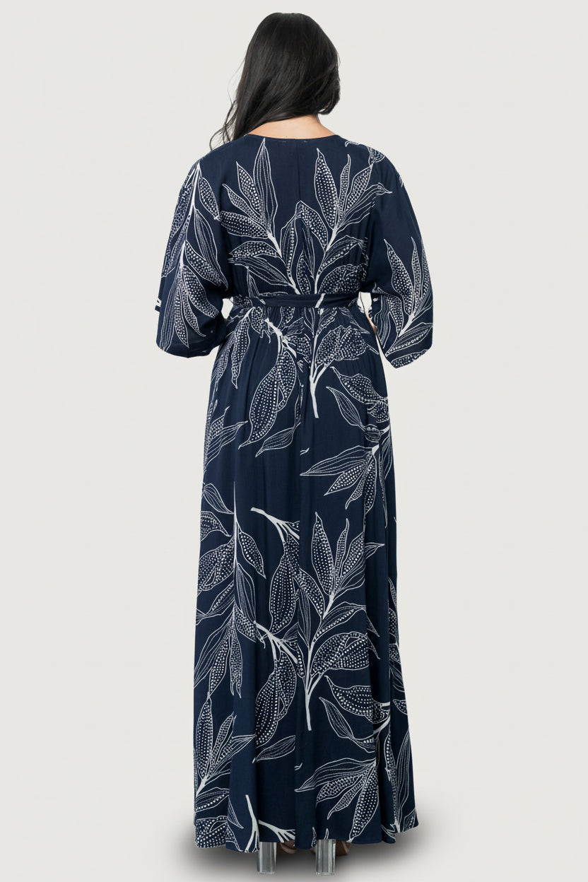 Kalea Maxi Dress | Navy + White
