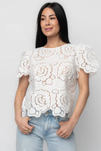 Delphine Floral Top | Off White