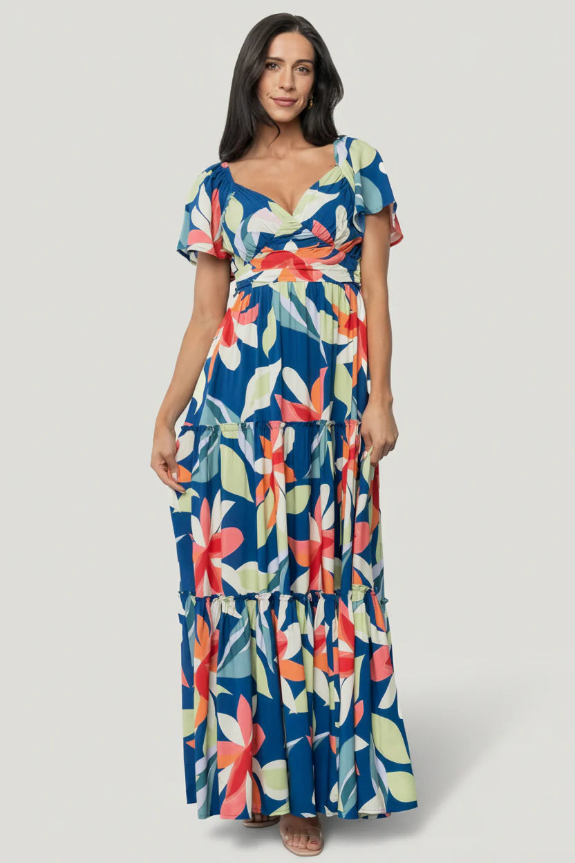 Samira Maxi Dress | Navy Multi Floral