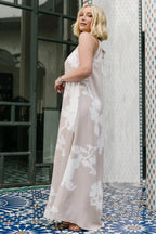 Aurelia Column Maxi Dress | Natural + White