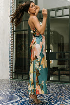 Hermosa Strapless Maxi Dress | Teal Multi Floral
