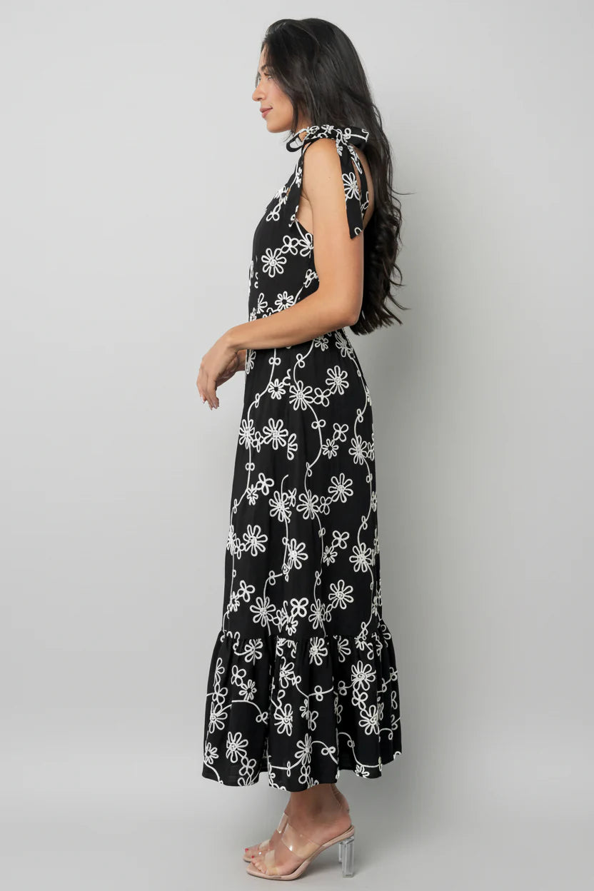 Amor Midi Dress | Black + Ivory Floral