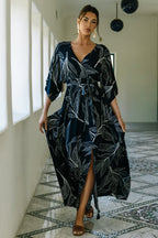 Kalea Maxi Dress | Navy + White