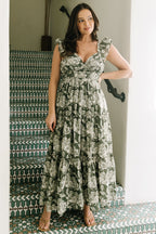 Martina Maxi Dress | Green + White
