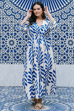 Málaga Midi Dress | Cobalt Print