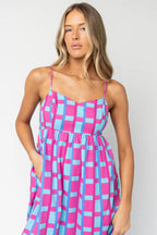 Rita Maxi Dress | Pink + Blue