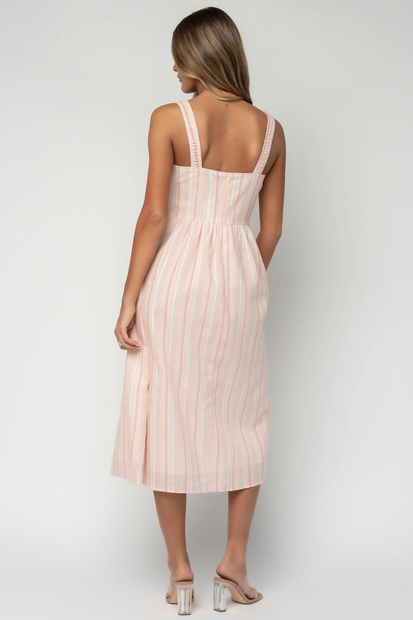 Melina Midi Dress | Peach Stripe