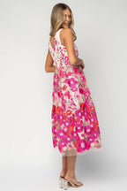 Lila Embroidered Midi Dress | Pink Floral