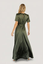 Agnes Satin Maxi Dress | Juniper Green