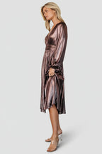 Aisha Shimmer Dress | Bronze
