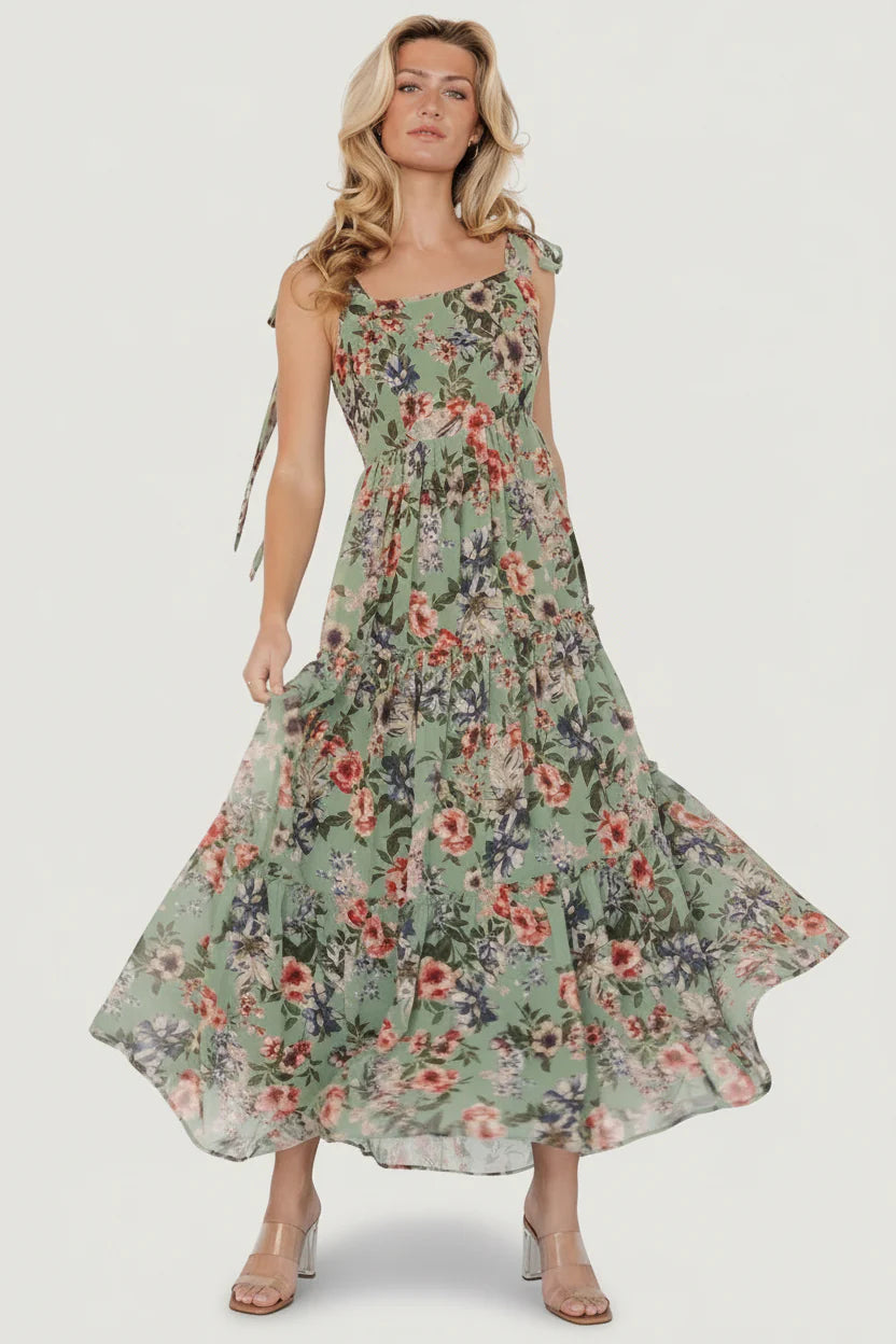 Anita Maxi Dress | Green Multi Floral
