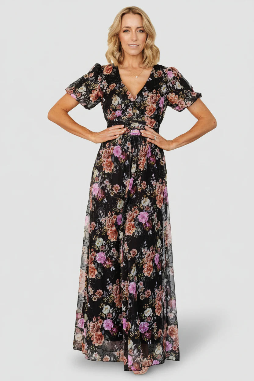 Ardley Maxi Dress | Black Multi Floral