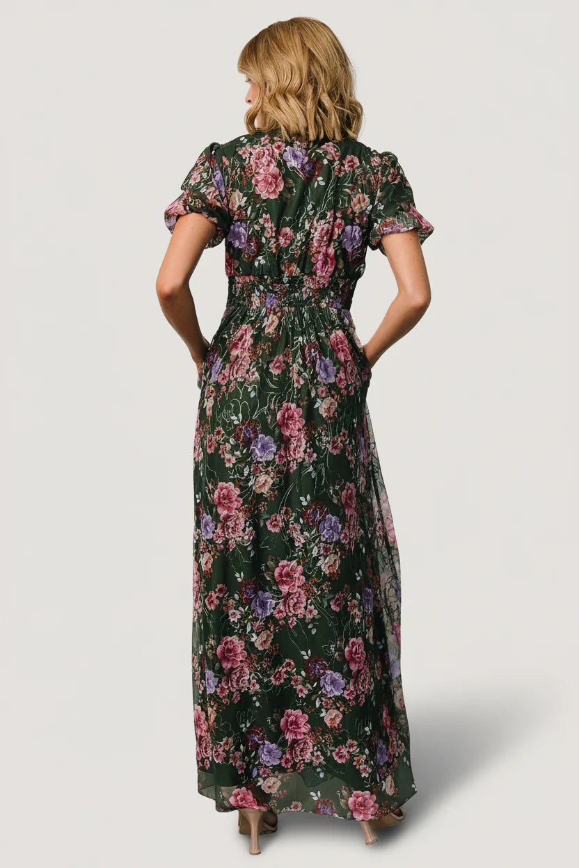 Ardley Maxi Dress | Green + Pink Floral