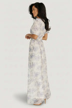 Ardley Maxi Dress | Cream + Blue