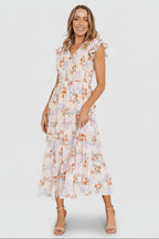 Arla Smocked Maxi Dress | Cream Floral