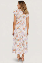 Arla Smocked Maxi Dress | Cream Floral