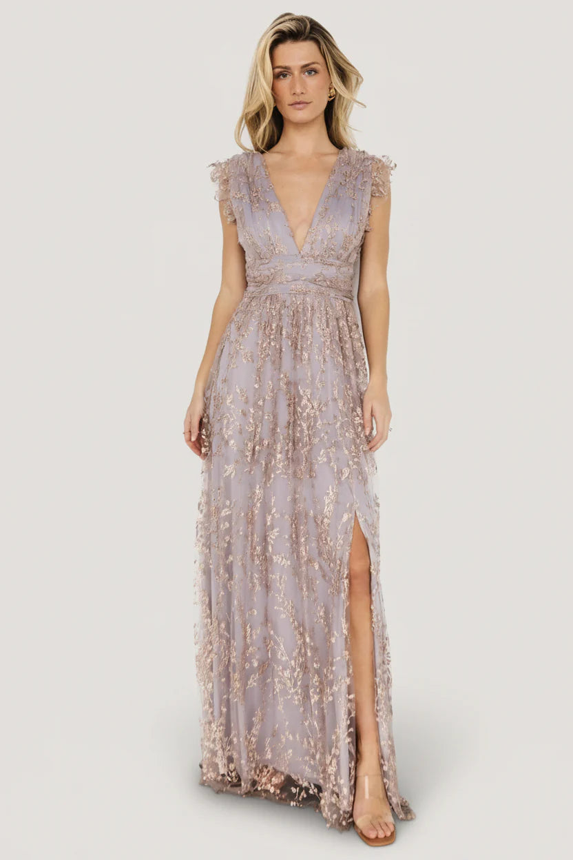 Arlene Shimmer Gown | Dusty Lilac + Rose