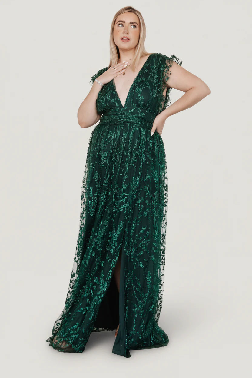 Arlene Shimmer Gown | Emerald