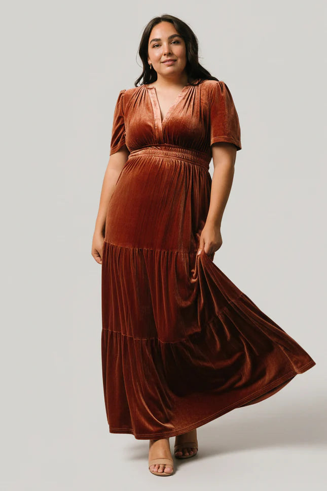 Artemis Velvet Maxi Dress | Dark Spice