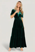 Artemis Velvet Maxi Dress | Emerald