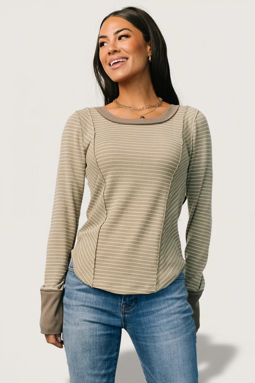 Ashford Striped Top | Olive