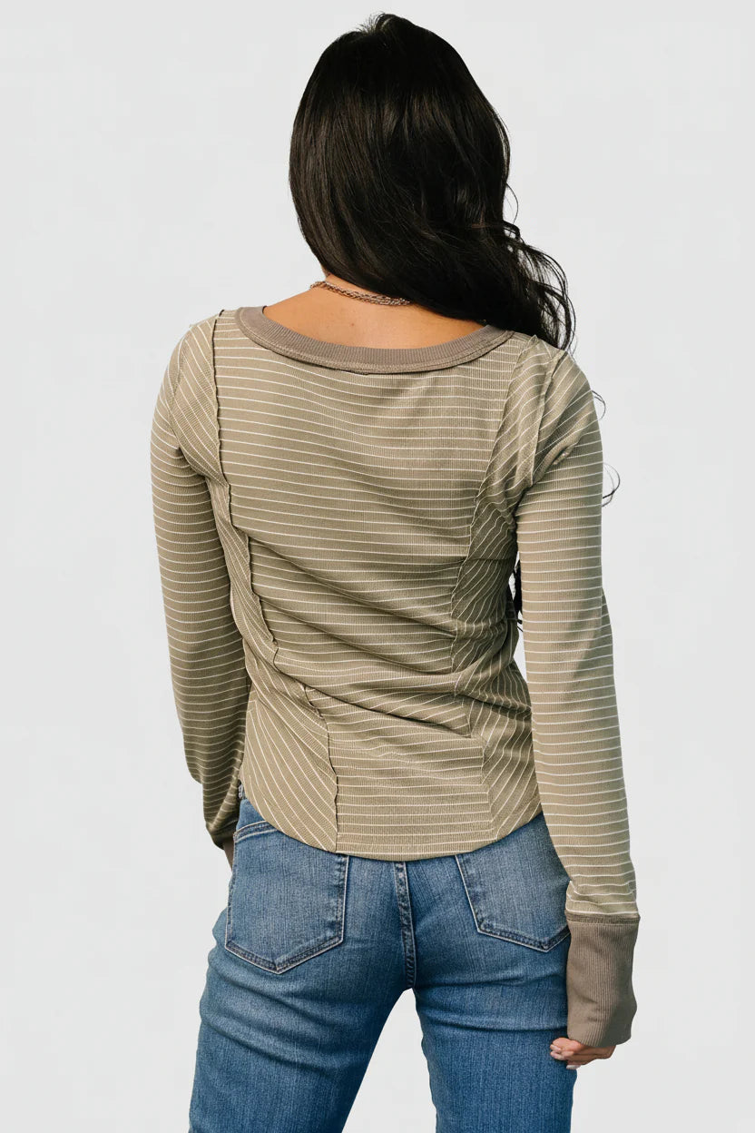 Ashford Striped Top | Olive