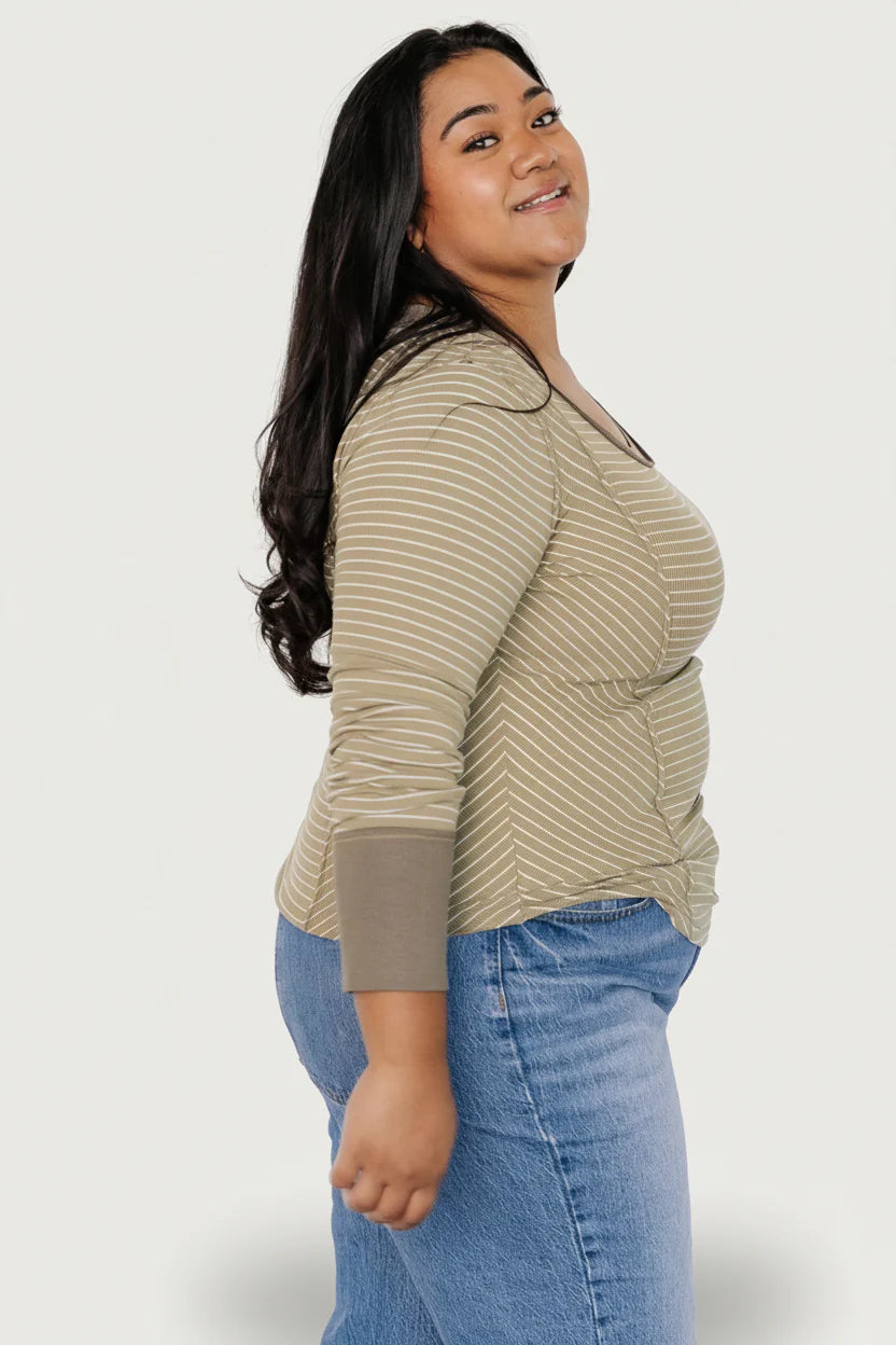 Ashford Striped Top | Olive