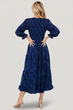 Aubrey Smocked Midi Dress | Navy Floral