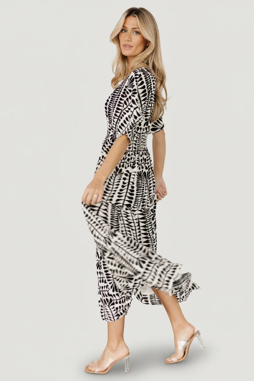 Austin Kimono Dress | Black Print