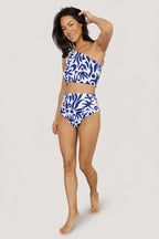 Bali High Rise Bikini Bottom | White + Navy