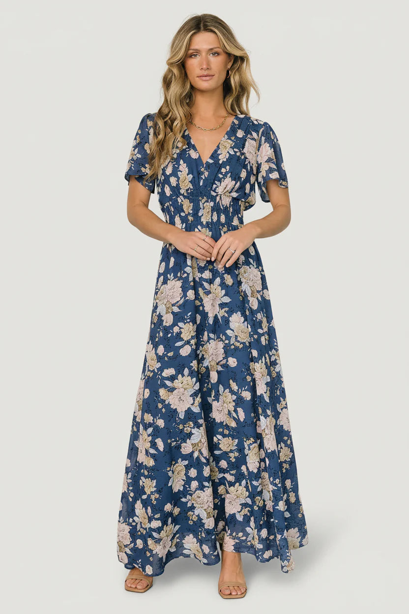 Birdie Maxi Dress | Blue + Blush Floral