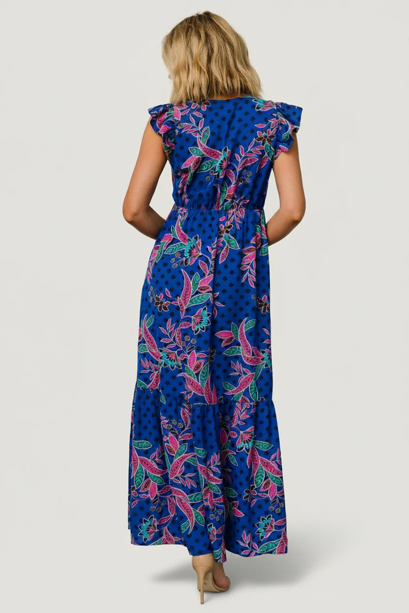 Biscayne Maxi Dress | Indigo Print