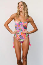 Bondi Side Tie One Piece | Pink Multi