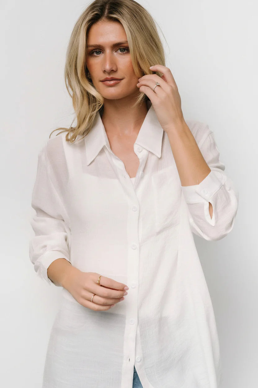 Breck Button Up Top | Off White