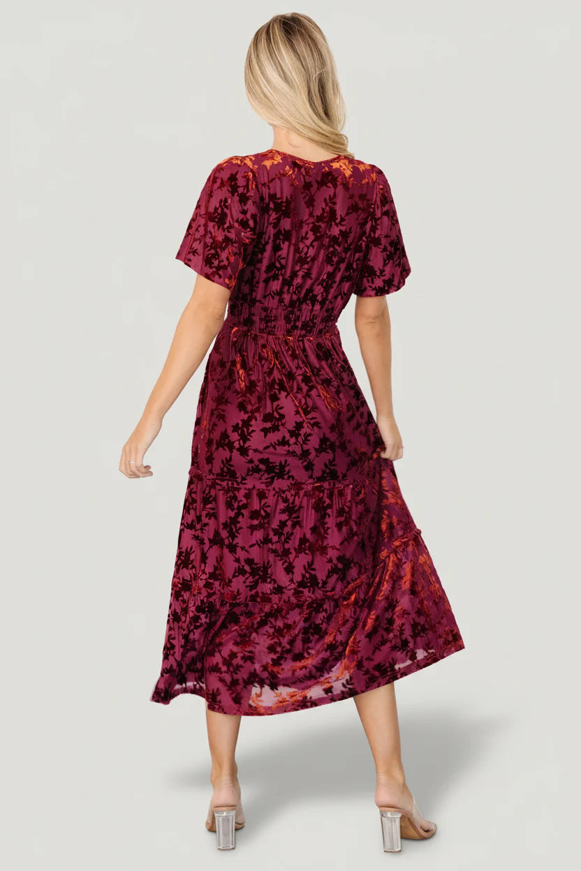 Bronwyn Velvet Dress | Rust
