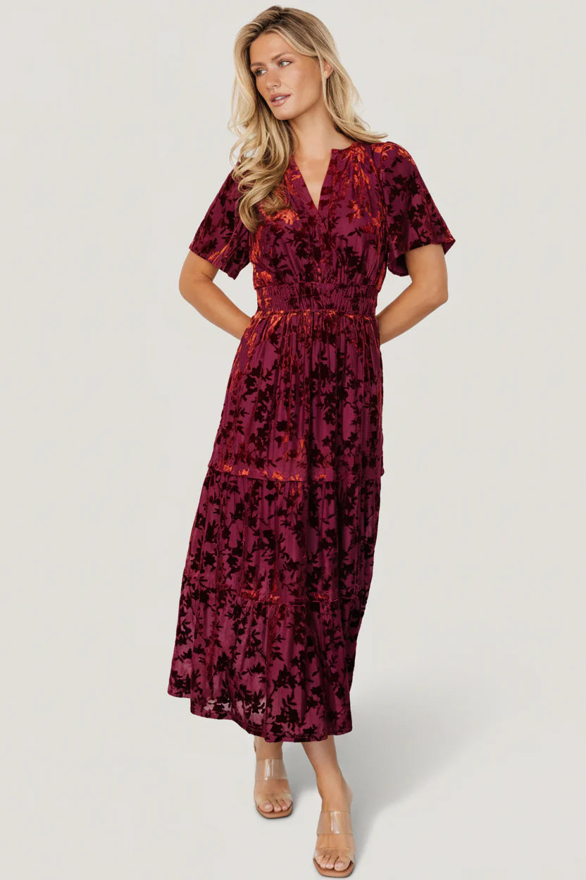 Bronwyn Velvet Dress | Rust