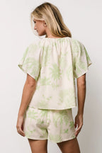 Carlina Set | Cream + Green Print