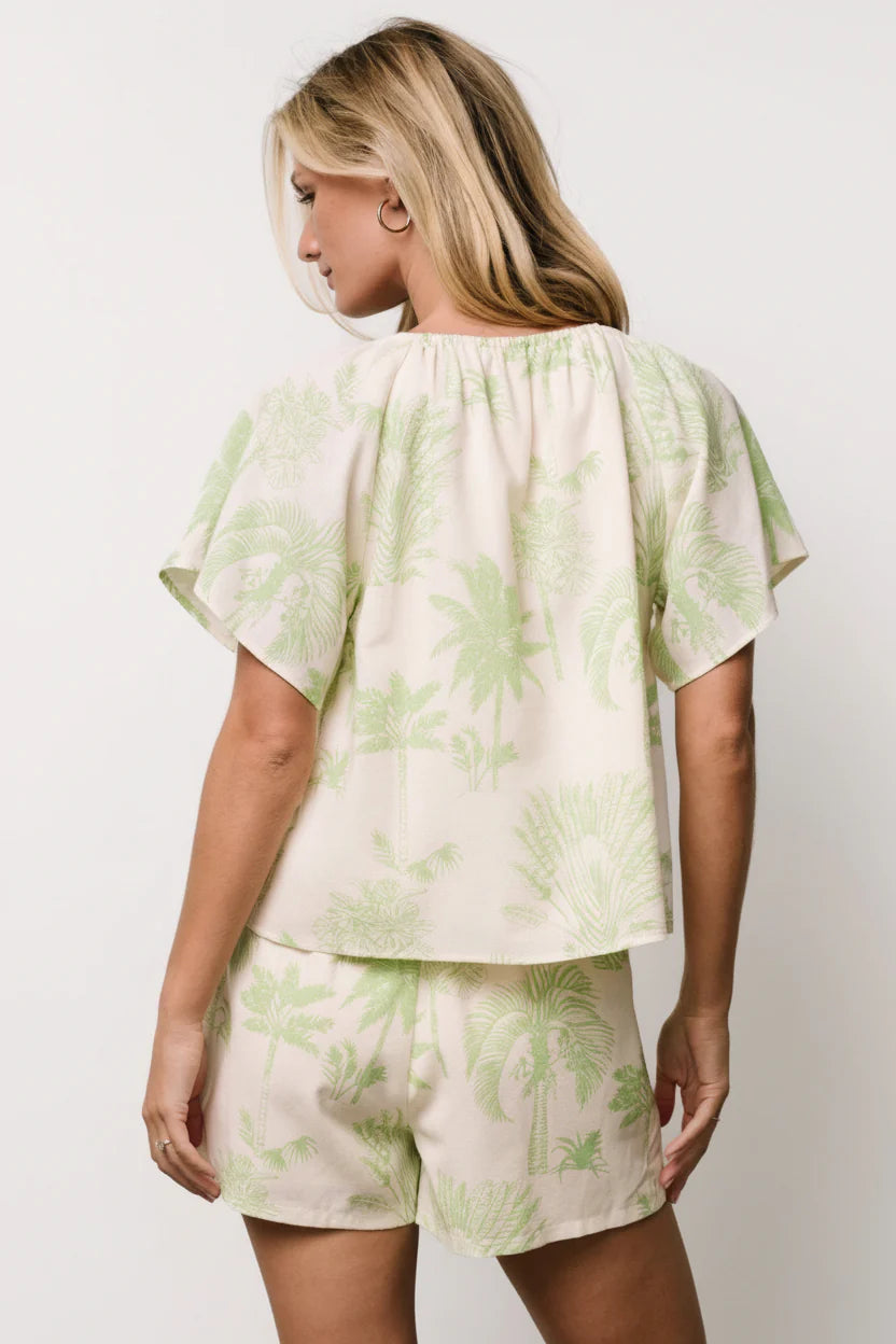 Carlina Set | Cream + Green Print