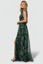 Carmine Maxi Dress | Green Floral