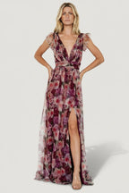 Carmine Maxi Dress | Wine Floral