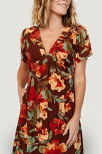 Cassie Short Sleeve Dress | Copper Floral
