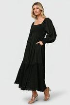 Chandler Eyelet Maxi Dress | Black