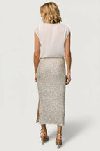 Charmed Sequin Midi Skirt | Champagne