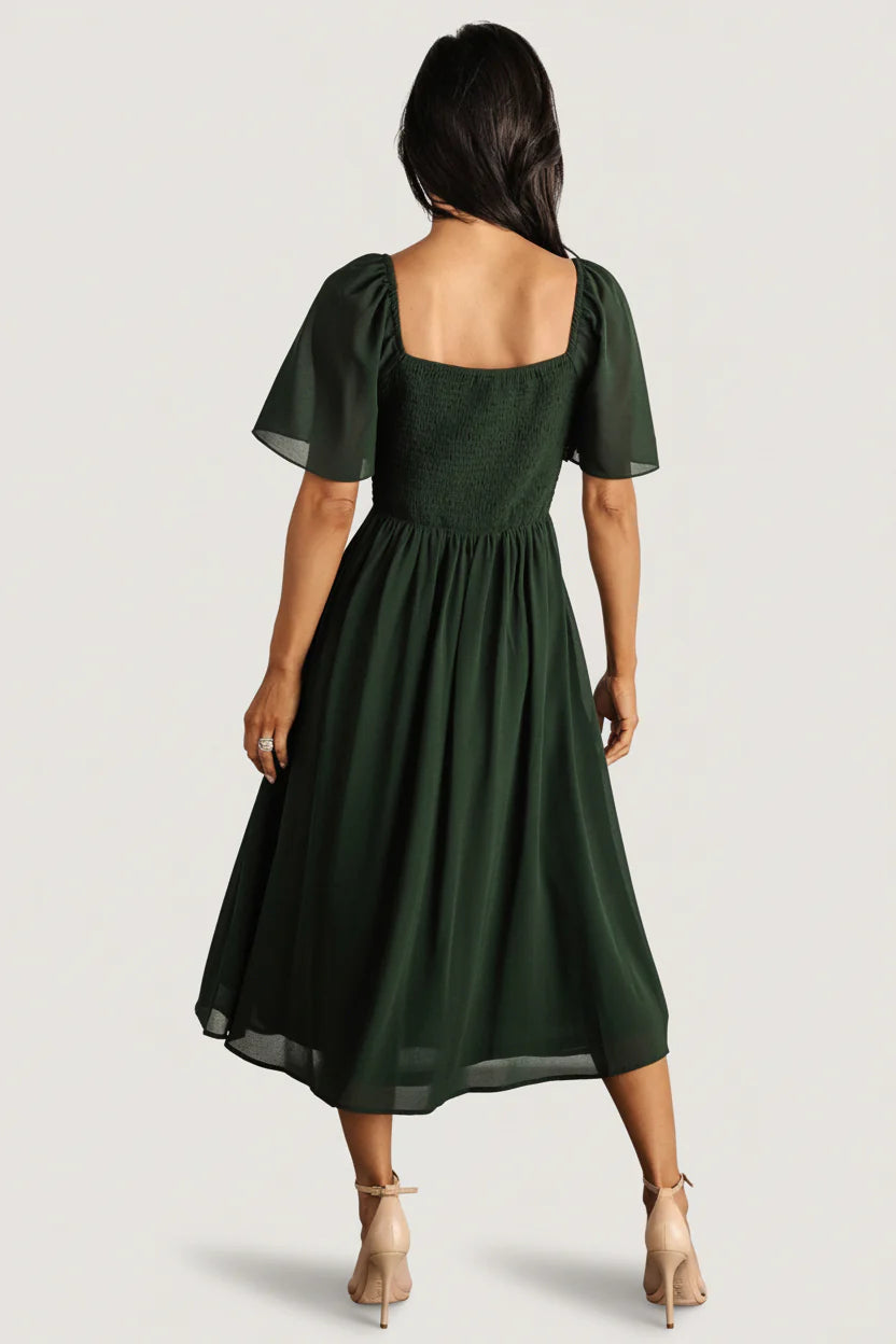 Colette Sweetheart Midi Dress | Evergreen