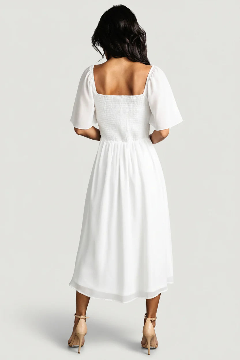 Colette Sweetheart Midi Dress | White