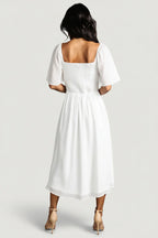 Colette Sweetheart Midi Dress | White