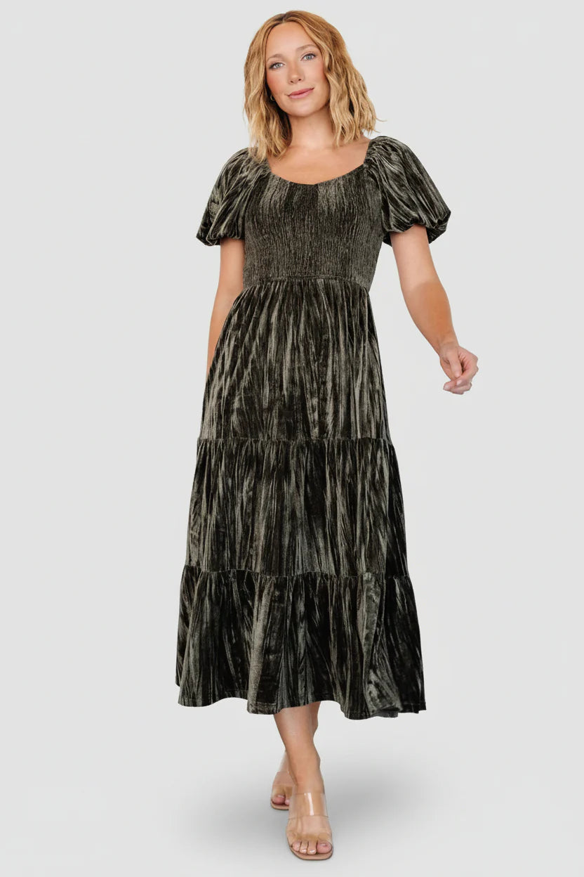 Colleen Velvet Maxi Dress | Olive