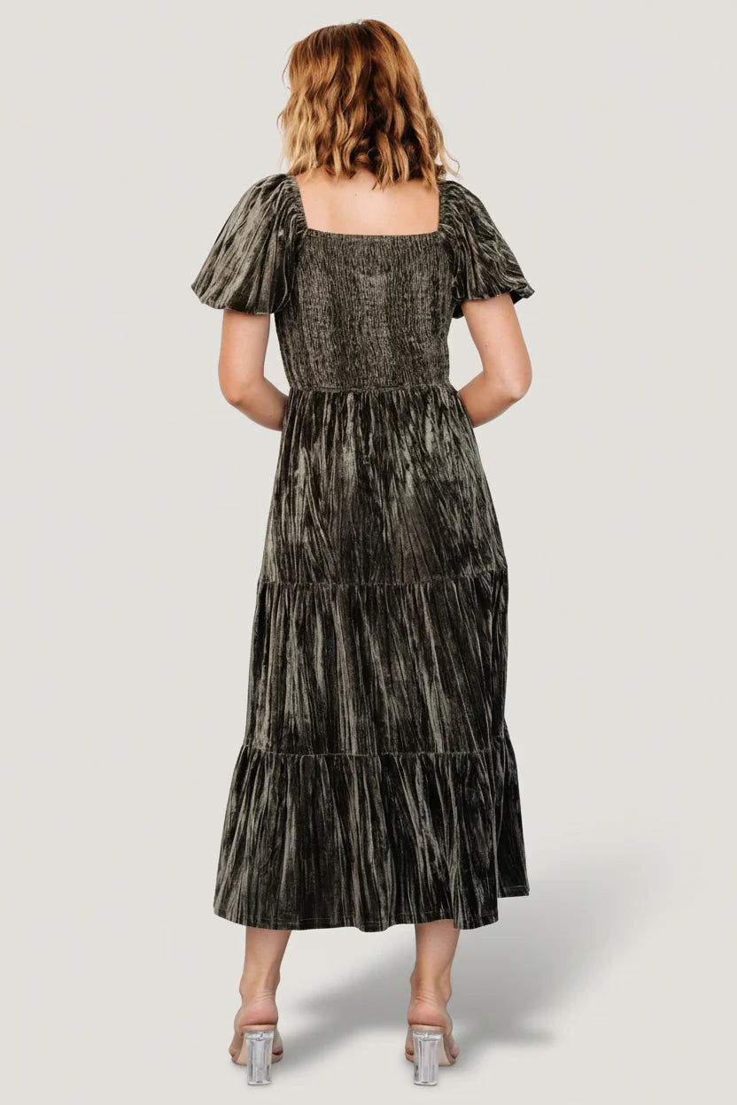 Colleen Velvet Maxi Dress | Olive