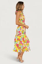 Dani Ruffle Tiered Midi Dress | Multi Floral